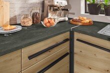Winkelküche >Jazz< anthrazit / Artisan Eiche Dekor - 260x200x60 (BxHxT)