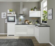 Winkelküche >Jazz< weiss matt / weiss...