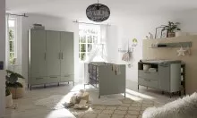 Babybett >Ole< in pine green matt / anthrazit matt...