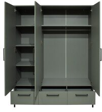 Kleiderschrank >Ole< in pine green matt  - 148x195x51cm (BxHxT)