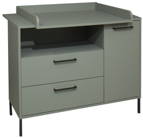 Wickelkommode >Ole< in pine green matt  - 119x91x45cm (BxHxT)