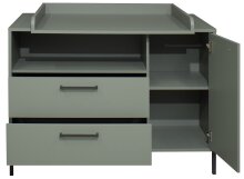 Wickelkommode >Ole< in pine green matt  - 119x91x45cm (BxHxT)