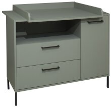 Wickelkommode >Ole< in pine green matt  -...