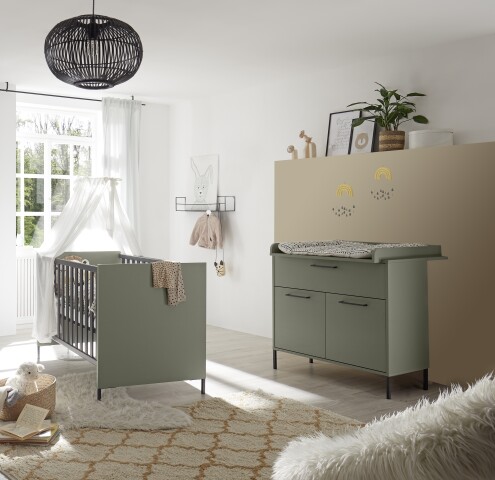 Babyzimmer-Komplettset >Ole< (2-teilig) in pine green matt