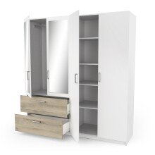 Kleiderschrank >READY2< in Matt weiß - 178,1x191,5x51,4cm (BxHxT)