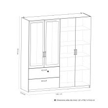 Kleiderschrank >READY2< in Matt weiß - 178,1x191,5x51,4cm (BxHxT)