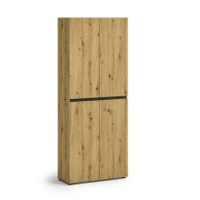 Schuhschrank >Glossy< in Artisan Eiche - 80x200x34cm (BxHxT)