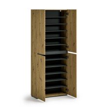 Schuhschrank >Glossy< in Artisan Eiche - 80x200x34cm (BxHxT)