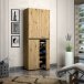 Schuhschrank >Glossy< in Artisan Eiche - 80x200x34cm (BxHxT)