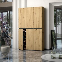 Schuhschrank >Glossy< in Artisan Eiche - 120x200x34cm (BxHxT)