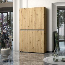 Schuhschrank >Glossy< in Artisan Eiche - 120x200x34cm (BxHxT)
