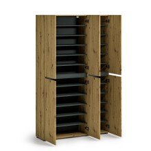 Schuhschrank >Glossy< in Artisan Eiche - 120x200x34cm (BxHxT)