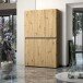 Schuhschrank >Glossy< in Artisan Eiche - 120x200x34cm (BxHxT)