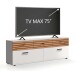 Lowboard >BARLET< in Weiss/ Lamellen Artisan Eiche Dekor - B/H/T 168 x 60 x 38cm