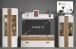 Lowboard >BARLET< in Weiss/ Lamellen Artisan Eiche Dekor - B/H/T 168 x 60 x 38cm