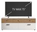 Lowboard >BARLET< in Weiss/ Lamellen Artisan Eiche Dekor - B/H/T 168 x 60 x 38cm