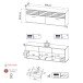 Lowboard >BARLET< in Weiss/ Lamellen Artisan Eiche Dekor - B/H/T 168 x 60 x 38cm