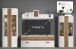 Lowboard >BARLET< in Weiss/ Lamellen Artisan Eiche Dekor - B/H/T 168 x 60 x 38cm