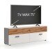Lowboard >BARLET< in Weiss/ Lamellen Artisan Eiche Dekor - B/H/T 168 x 60 x 38cm