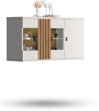 Hängevitrine >BARLET< in Weiss/Lamellen...