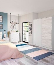 Schwebetürenschrank >TOP< in Artik-Weiß/Velho-Weiß - 120x200x50 (BxHxT)