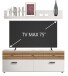Wohnzimmer-Set >BARLET< in Weiss/ Lamellen Artisan Eiche Dekor - B/H/T 168 x 175 x 38cm