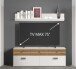 Wohnzimmer-Set >BARLET< in Weiss/ Lamellen Artisan Eiche Dekor - B/H/T 168 x 175 x 38cm