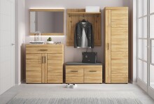 Garderobenpaneel >CORTINA< in Grandson Eiche Dekor - 92,8x101x32,5 (BxHxT)