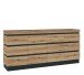Sideboard >CORTE< in Coast Evoke Eiche/Kosmos Grau - 201,2x92,5x45cm (BxHxT)