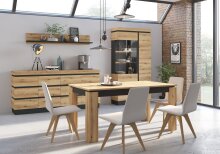 Kulissentisch >CORTE< ausziehbar bis 200cm, Coast Evoke Eiche Dekor - 160(200)x76,8x90cm (BxHxT)