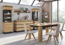 Kulissentisch >CORTE< ausziehbar bis 200cm, Coast Evoke Eiche Dekor - 160(200)x76,8x90cm (BxHxT)