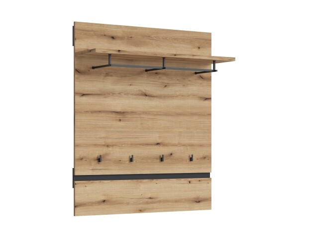 Garderobenpaneel >CORTE< in Coast Evoke Eiche Dekor - 100x116,6x29,2cm (BxHxT)