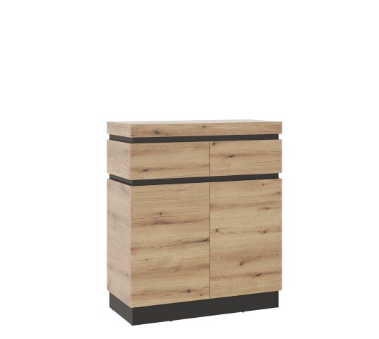 Kommode >CORTE< in Coast Evoke Eiche Dekor/Kosmos Grau  - 100x115,3x45cm (BxHxT)