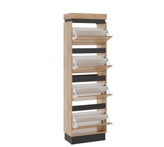 Schuhkipper >CORTE< in Coast Evoke Eiche Dekor - 53,8x175,5x29cm (BxHxT)