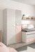 Kleiderschrank >NUBE< in Alpen-Weiß / Grau / Rosa - 90x200x52 (BxHxT)