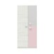 Kleiderschrank >NUBE< in Alpen-Weiß / Grau / Rosa - 90x200x52 (BxHxT)