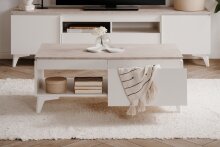 Wohnzimmer-Set >Bertrix< in Sandstein / weiß - 177x51,5x40cm (BxHxT)