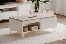 Wohnzimmer-Set >Bertrix< in Sandstein / weiß - 177x51,5x40cm (BxHxT)