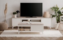 Wohnzimmer-Set >Bertrix< in Sandstein / weiß...