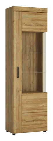 Glasvitrine >CORTINA< in Grandson Eiche Dekor - 58x195x37,4 (BxHxT)