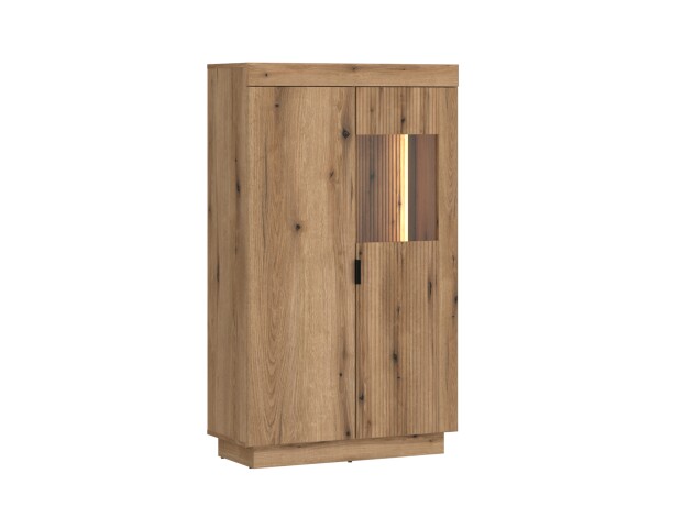 Stauraumvitrine >DELAMAR< in Coast Evoke Eiche Dekor - 80,4x140,2x39,6 (BxHxT)