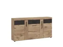 Sideboard >GRANO< in Viking Eiche Dekor/KOSMOS GRAU...