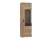 Glasvitrine >GRANO< in Viking Eiche Dekor/Kosmos Grau - 58x195x37,4 (BxHxT)
