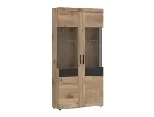 Glasvitrine >GRANO< in Viking Eiche Dekor/Kosmos...
