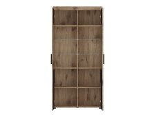 Glasvitrine >GRANO< in Viking Eiche Dekor/Kosmos Grau - 92,8x195x37,4 (BxHxT)