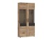 Glasvitrine >GRANO< in Viking Eiche Dekor/Kosmos Grau - 92,8x195x37,4 (BxHxT)