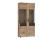 Glasvitrine >GRANO< in Viking Eiche Dekor/Kosmos Grau - 92,8x195x37,4 (BxHxT)