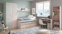 Jugendzimmer-Set >NUBE< in Alpen-Weiß / Grau...