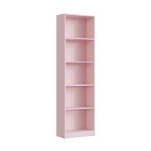 Jugendzimmer-Set >NUBE< in Alpen-Weiß / Grau / Rosa - 199x65x96 (BxHxT)
