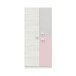 Jugendzimmer-Set >NUBE< in Alpen-Weiß / Grau / Rosa - 199x65x96 (BxHxT)